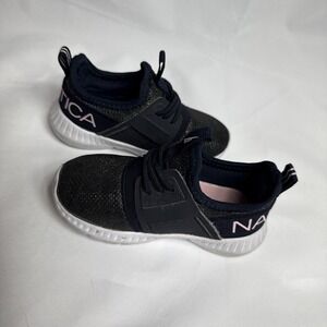 Girls Nautica Toddler Shoes - Black And Pink Metallic, Size 6